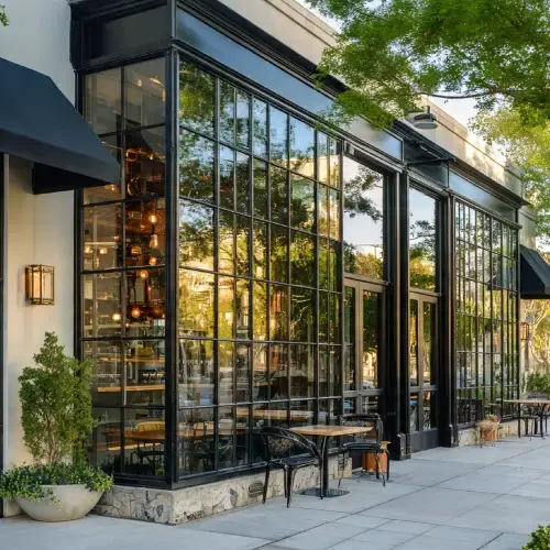 Commercial Storefront, Restaurant, High Windows (Up to ~40 ft)